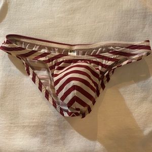 Red and White striped N2N BODYWEAR Bikini Briefs